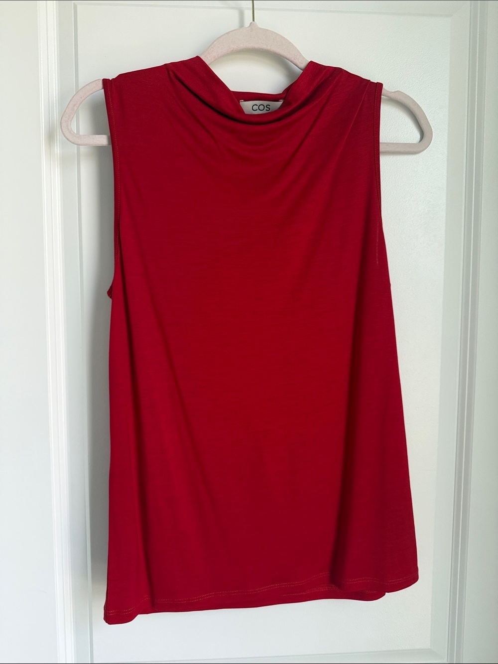 COS Red Mock Neck Sleeveless Tank